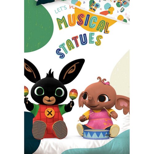 Baumwollbettwäsche für Kinderbetten Bunny Bing und Sula Musikanten, 100 x 135 cm, 40 x 60 cm