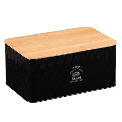 Kesper 18047 Cutie pentru pâine cu tăbliță, negru,28 x 18 x 13 cm