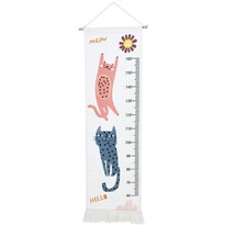Hatu Dziecięca wisząca miarka wzrostu Koty, 40 x 140 cm