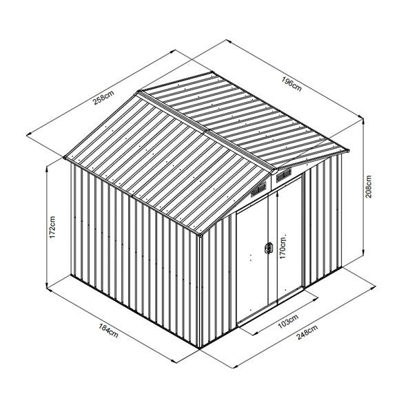 Avenberg Záhradný domček na náradie 2 × 2,6 m SD-X68E-H170, hnedý, 2 x 2,6 cm