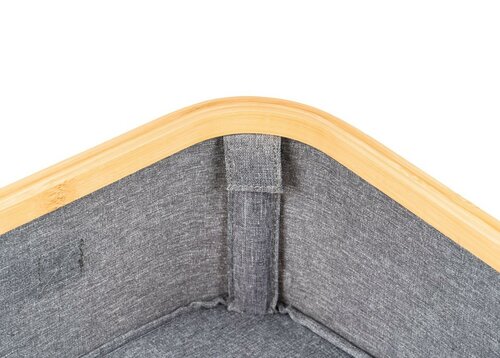 Shranjevalna škatla G21 30 x 15 x 15 cm, bambus zpokrovom, siva