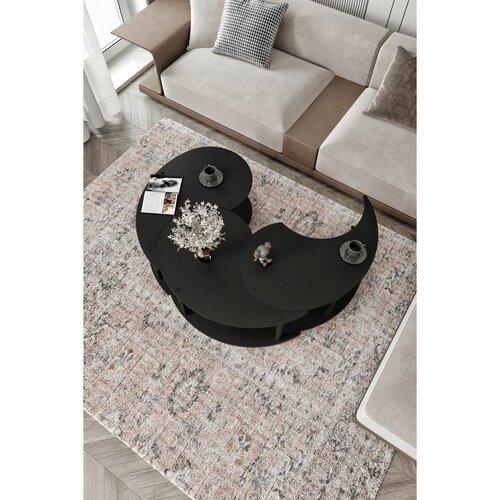 Yin Yang Black dohányzóasztal szett, 3 db