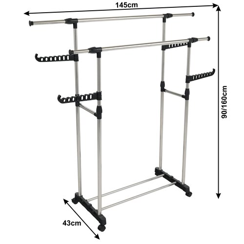 Prenosni obešalnik Alexo, nerjaveče jeklo