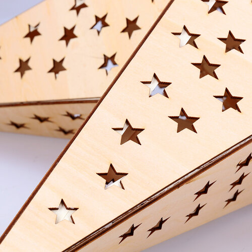 Solight LED dřevěná vánoční hvězda, 20x LED, 65cm, 2x AA, 1v293