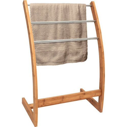 MSV Bambus-Handtuchhalter mit 3 Stangen, 57 x 35 x 85 cm