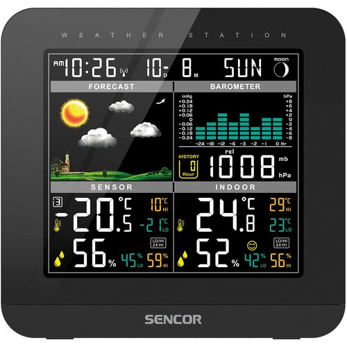 Sencor SWS 5800 meteostanica, čierna