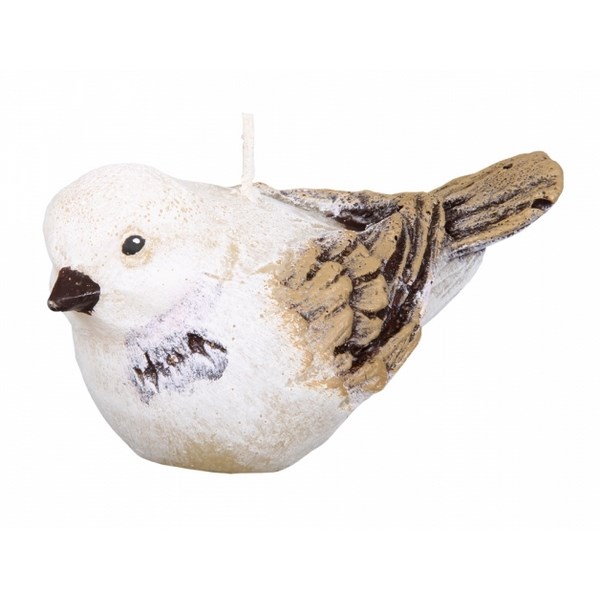 Dekoratívna sviečka vtáčik, béžová