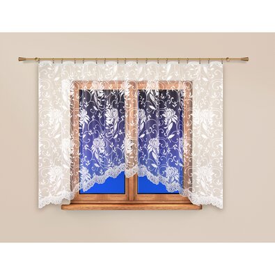 4Home Gardine Pfingstrosen, 300 x 150 cmweiß  , 300 x 150 cm