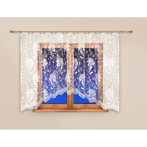 4Home Gardine Pfingstrosen, 300 x 150 cmweiß  , 300 x 150 cm