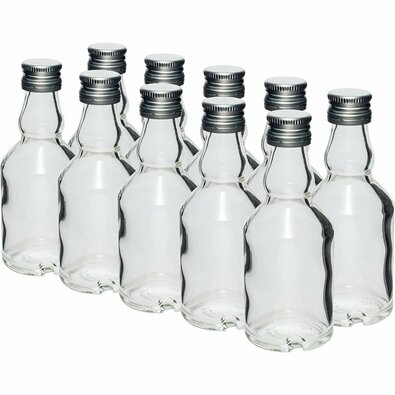 10-dielna sada sklenených fliaš s viečkom, 50 ml