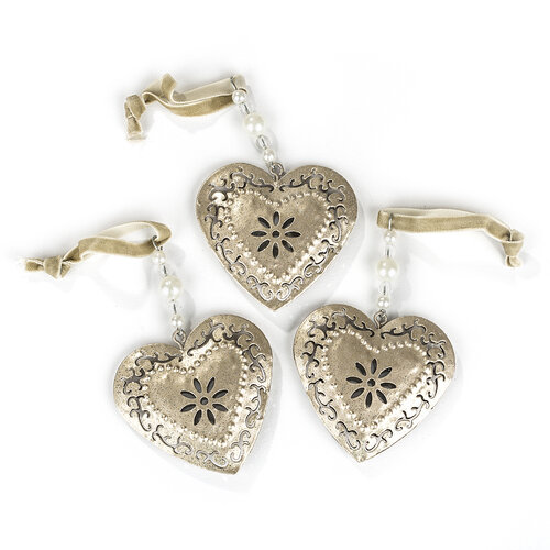 Ozdoby świąteczne metalowe, zestaw 9 szt.