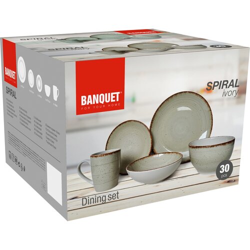 Banquet Sada jídelní Spiral Ivory, 30 ks
