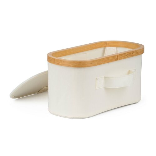 Cutie de depozitare G21 30 x 15 x 15 cm, dinbambus cu capac, bejz