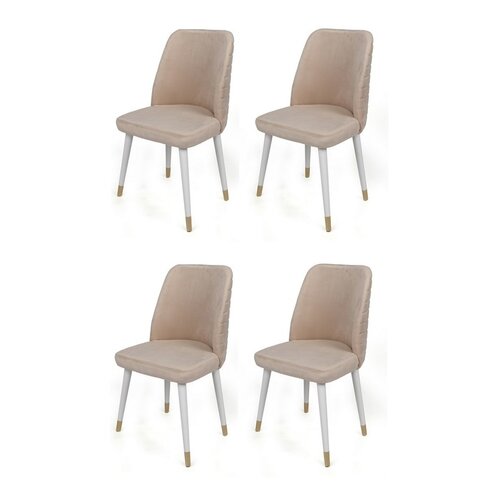 Set de scaune de sufragerie Hugo Cream and White,4 buc.
