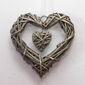 StarDeco Závěsná dekorace Proutěné srdce hnědá, 25 cm