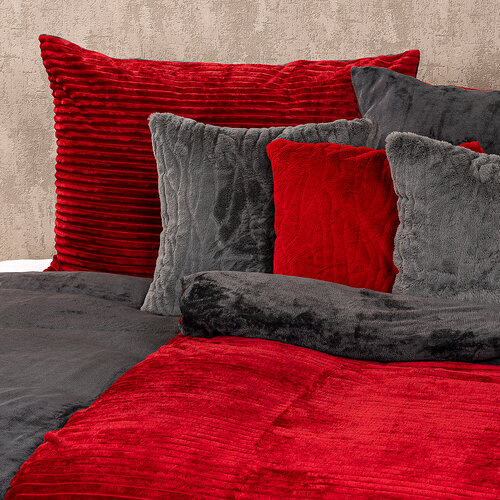 4Home Pościel mikroflanela Stripe bordowy, 140 x 200 cm, 70 x 90 cm