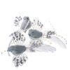Set aus grauen Vögelchen mit Clip, 14 cm, 3 Stück