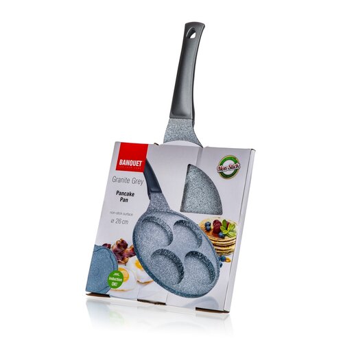 Banquet Ponev za 4 palačinke z neprijemljivopovršino Granite Grey, premer 26 cm