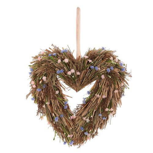Függő dekoráció Szárított levendulából készültszív, 24 x 24 x 6 cm