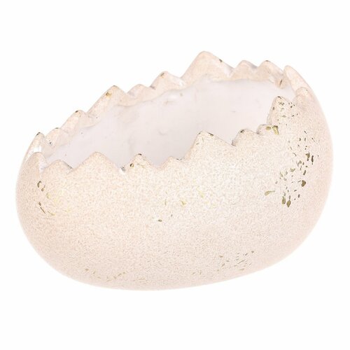 Keramický obal na kvety Škrupina na ležato, 17 x 13 x 9 cm