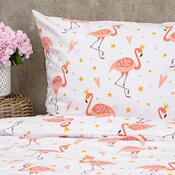 4Home Дитяча бавовняна постільна білизна Flamingo, 140 х 200 см, 70 х 90 см