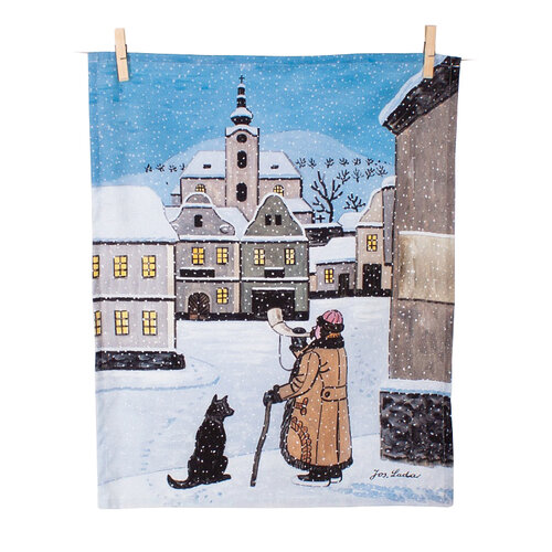 Matějovský Küchentücher Josef Lada-Winter, 50 x 64 cm, 2er-Satz