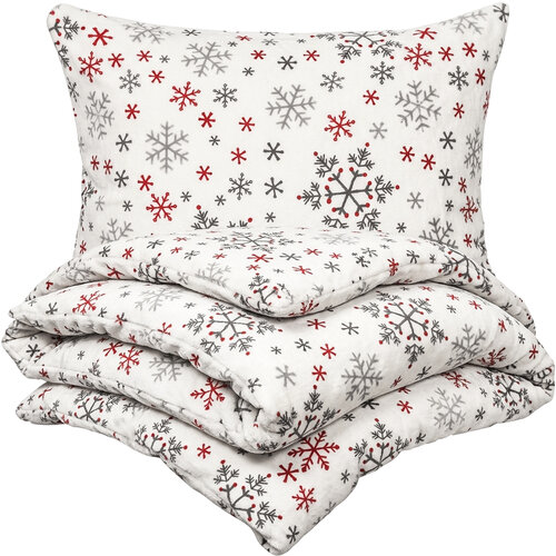 4Home Bettwäsche Mikroflanell Snowflakes, 160 x 200 cm, 70 x 80 cm