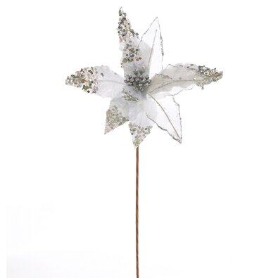 Floare strălucitoare de Crăciun, argintiu, 50 x 32cm