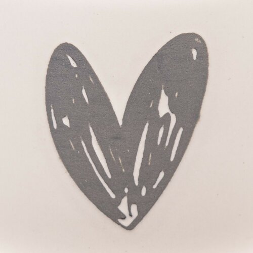 Набір 6 керамічних чашок «Сердечко I», 90 мл,сірий