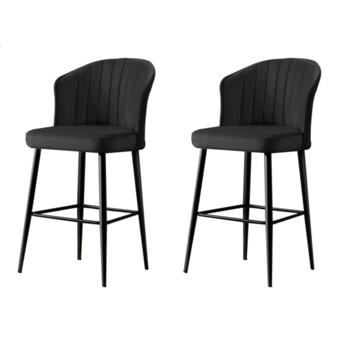 Set de scaune de bar Rubi Black and Black, 2 buc.