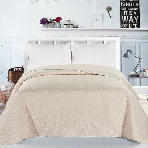 Cuvertură de pat DecoKing Adam, crem, 220 x 240 cm