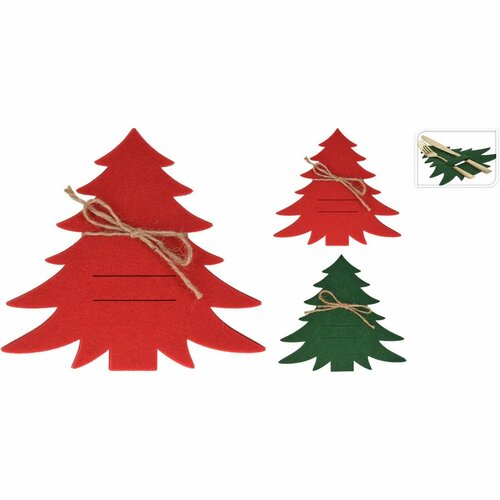 Кишеня для столових приборів X-Mas Tree червоний, набір 4 шт.