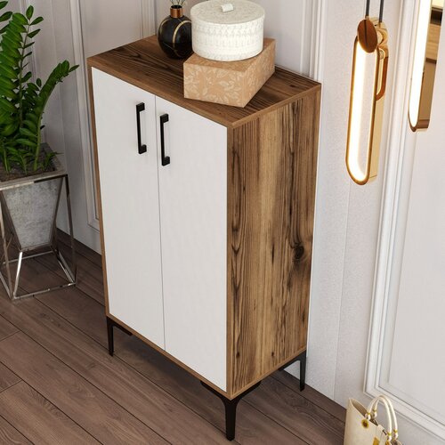 Schuhschrank Prag Walnut and White