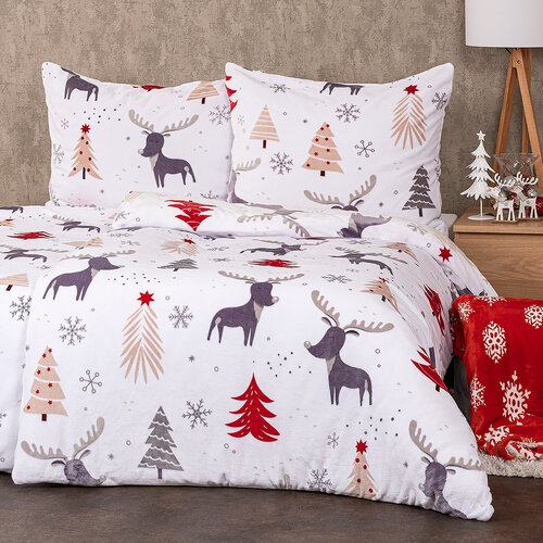 4Home Мікрофланелева постільна білизна Cuter  reindee, 140 x 220 см, 70 x 90 см