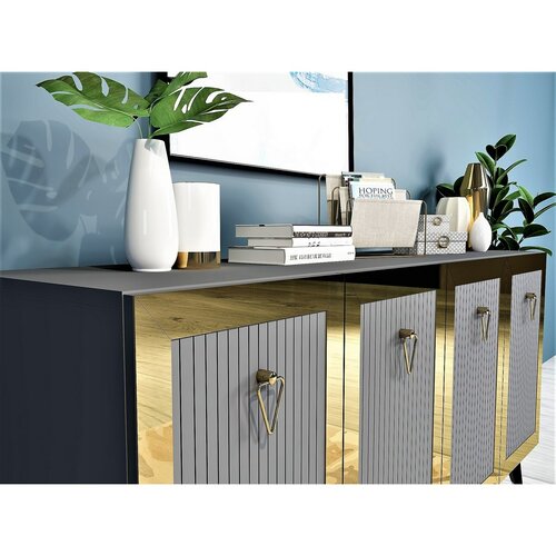 Skříňka Bare Anthracite and Gold