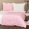Lenjerie de pat din bumbac Doubleface fildeș / roz, 220 x 200 cm, 2 buc. 70 x 90 cm
