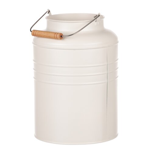 Vaza metalică Pail crem, 13 x 18 x 26 cm