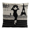 Față mică de pernă Goblen Femeie la Paris, 45 x 45 cm