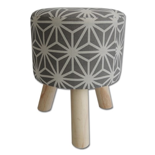 StarDeco Stolička Ornament sivá, 34,5 cm,