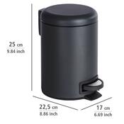 Wenko Leman pedálos szemetes 3 l, fekete