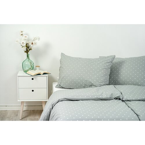 Stanex Pamut ágynemő Szürke pöttyös, 140 x 200 cm, 70 x 90 cm
