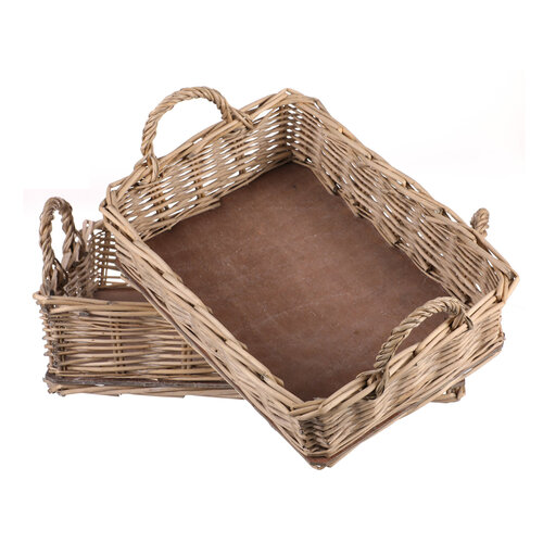 Komplet pletenih pladnjev Nature pravokotnih, 2kos, 2 velikosti, 51 x 11 x 39 cm