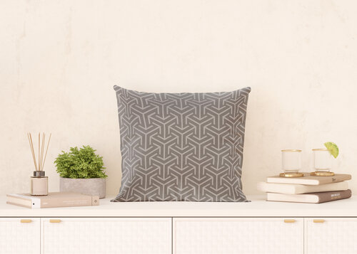 Pernă Abstracție gri, 45 x 45 cm