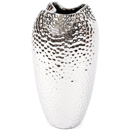 Silver dots kerámia váza ezüst, 29 cm