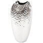 Wazon ceramiczny srebrny Silver dots srebrny, 29 cm