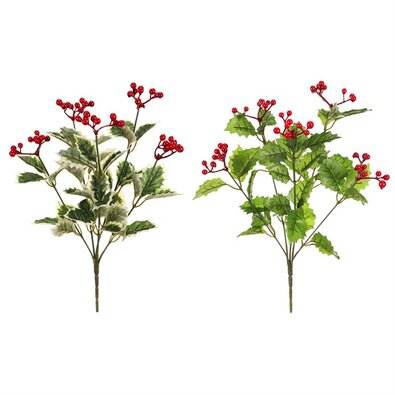 Set de crengi artificiale de Cesmina cu boabe roșii, 2 buc., 34 cm