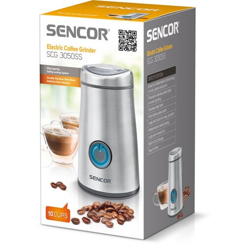 Sencor SCG 3050SS kávédaráló, rozsdamentes acél