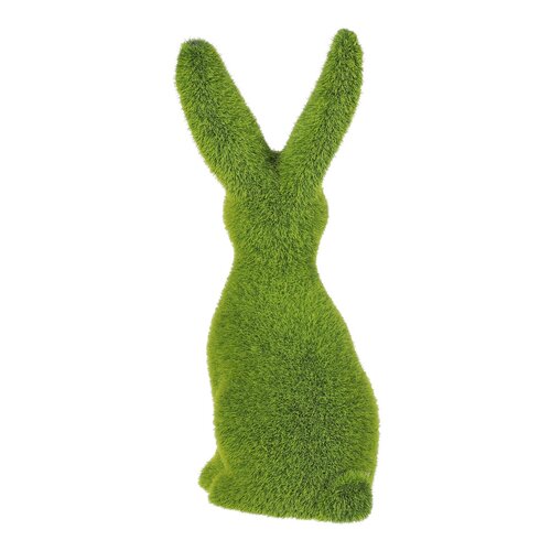 Kaninchen aus Keramik mit grünem Plüsch, 11 x 9 x 25 cm