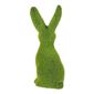 Keramický zajíc se zeleným plyšem, 11 x 9 x 25 cm