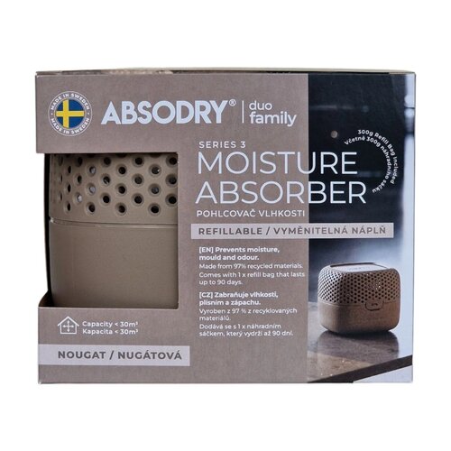 Absorbant umiditate Everbrand Absodry Duo Family Bag 3-series, până la 30 m3, Nougat